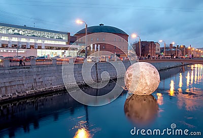 Full Moon Installation. St Petersburg. Russia Editorial Stock Photo